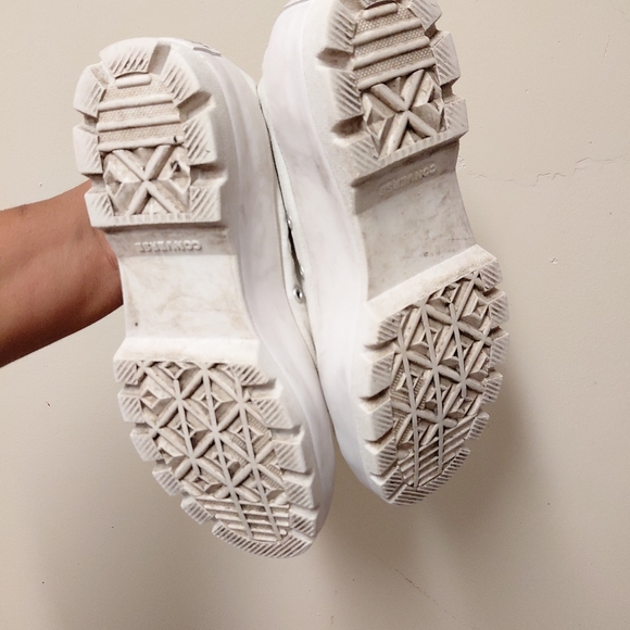 Converse Women's White Chunky Lugsole Hightop Laceup Sneakers Size 7.5 - Picture 9 of 11